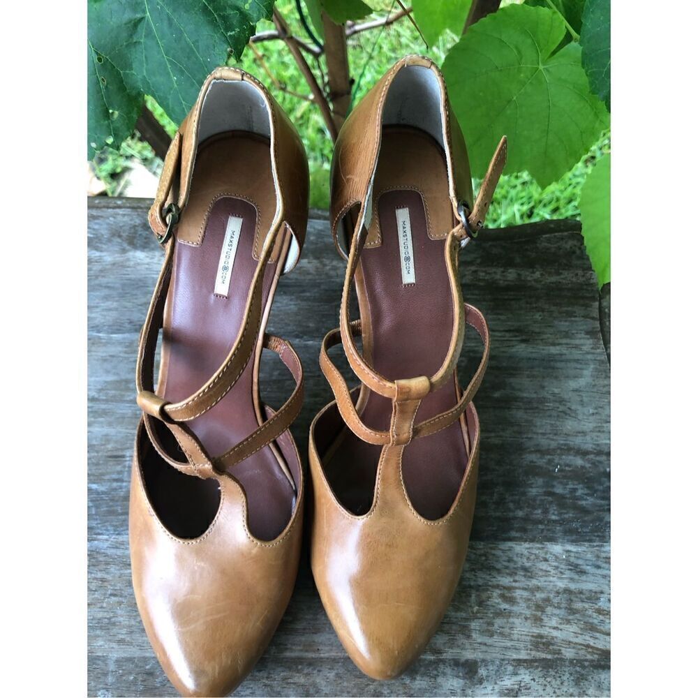 Max Studio Hidden Platform Leather Brown Mary Jan… - image 3